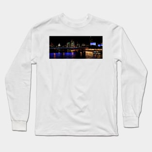 London City Panorama at Night Long Sleeve T-Shirt